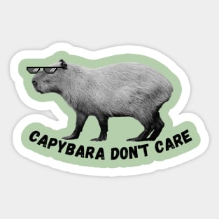 Cool Capybara Don't Care (Black and White) Sticker